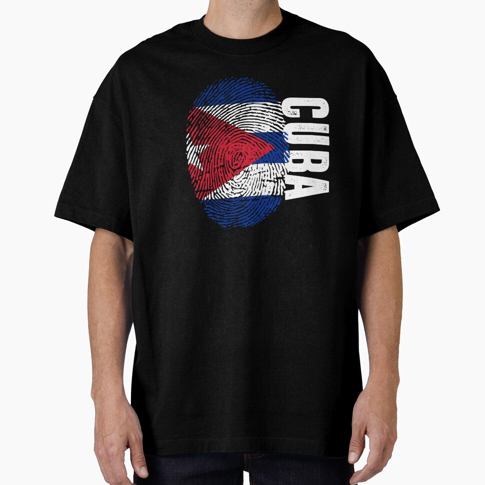 Cuba Flag Fingerprint DNA Cuban by PartyShirts1