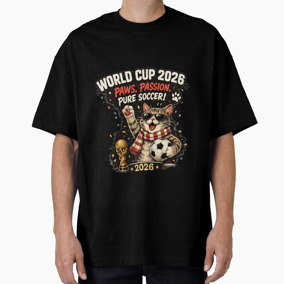 World Cup 2026 Funny Cat Soccer Retro Shirt by Pawvetica