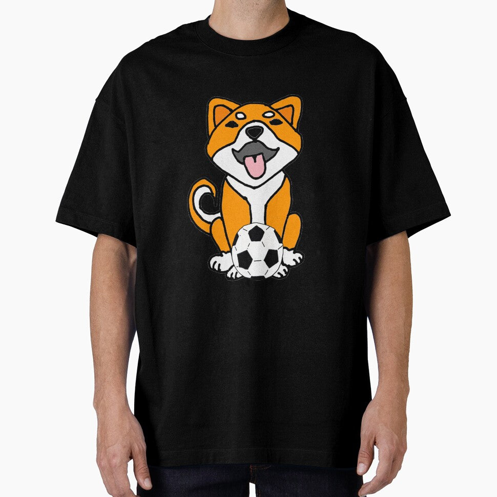 Cool Cute Shiba Inu Puppy Dog Playing Soccer Cartoon by Nature's Fancy