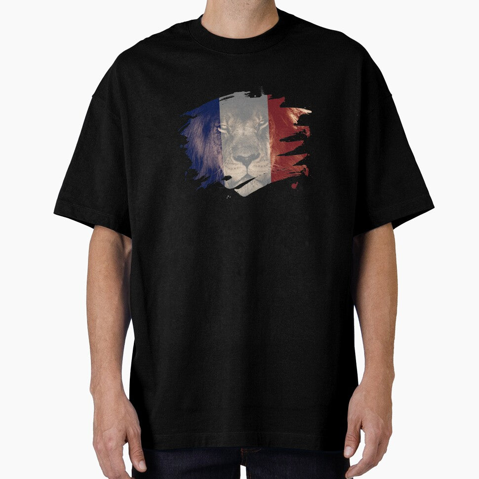 France Flag & African Lion Picture by ockshirts