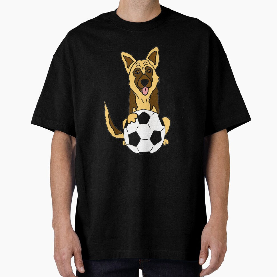 Funny Cool German Shepherd Dog Playing Football by Nature's Fancy