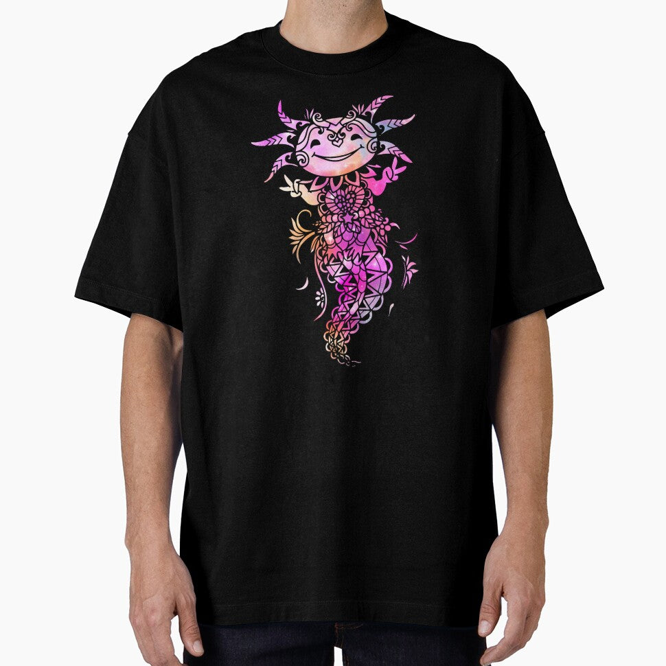 Axolotl Mystical Pink - Cute Axolotl Zentangle axolotl smiling by HarveyJade