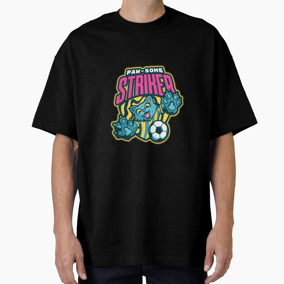 Paw-Some Striker - Cute Cat Footballer Score Goal by lildoodleshirts