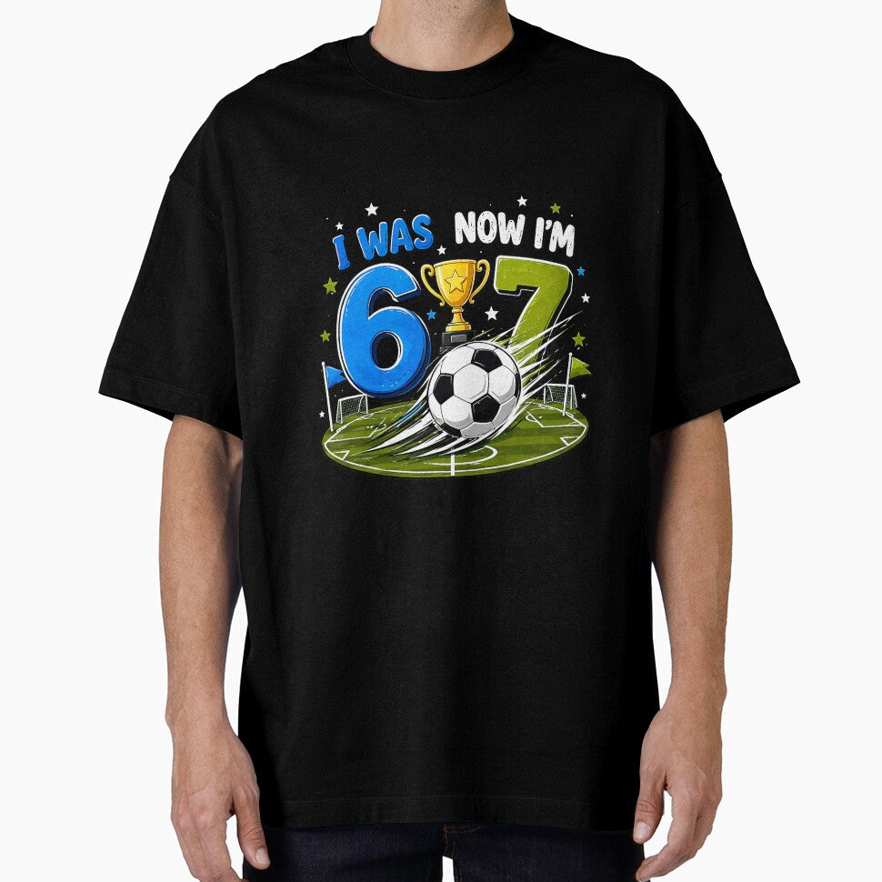 I was 6 Now I'm 7 Soccer Birthday 7 Year Old Boy Girl by Littermin