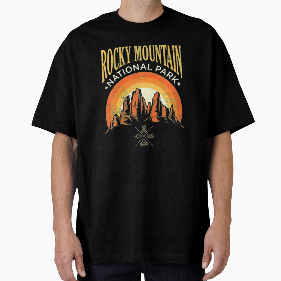 Rocky Mountain National Park Retro Sunset Clothing by Clavitaps