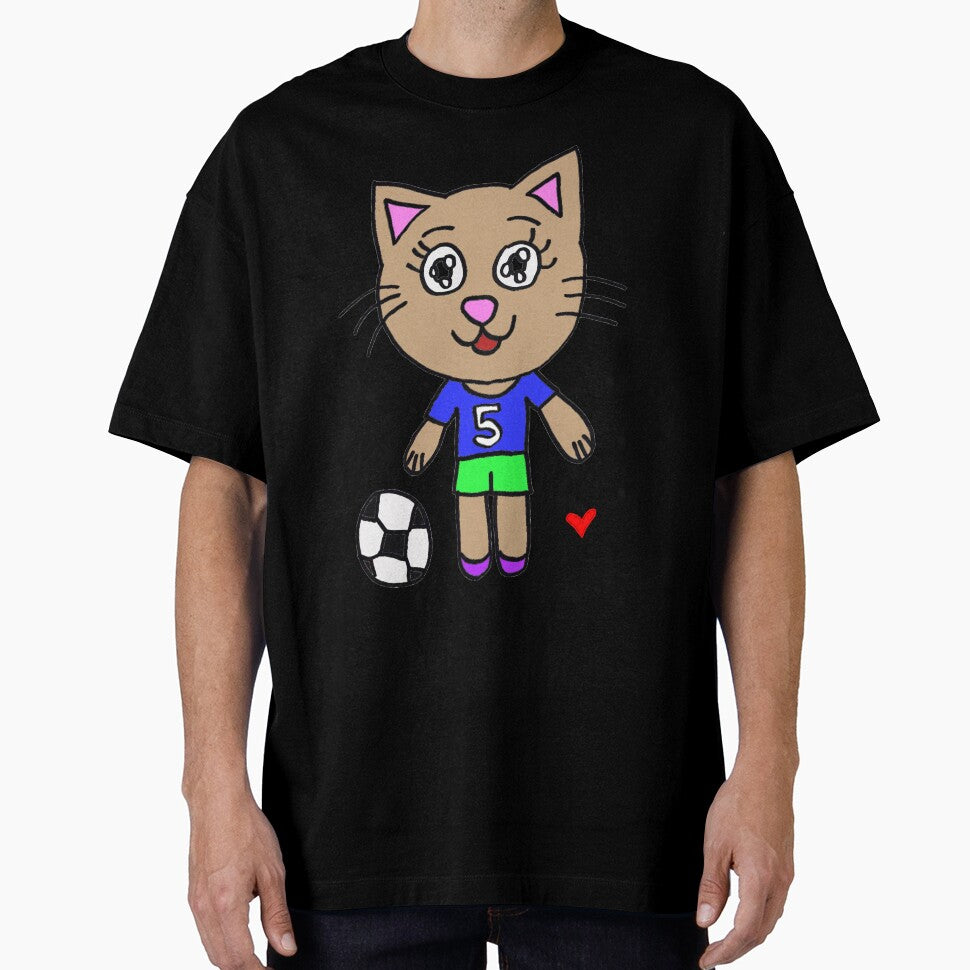 Cat playing soccer by Teresa Hulbert