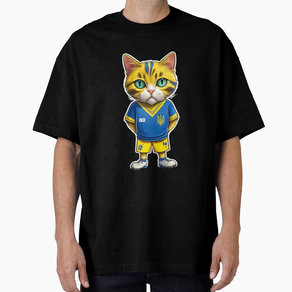 UKRAINE Sports Team: a Cat wearing colours of Ukrainian Flag D16 by PerfectDay2Play