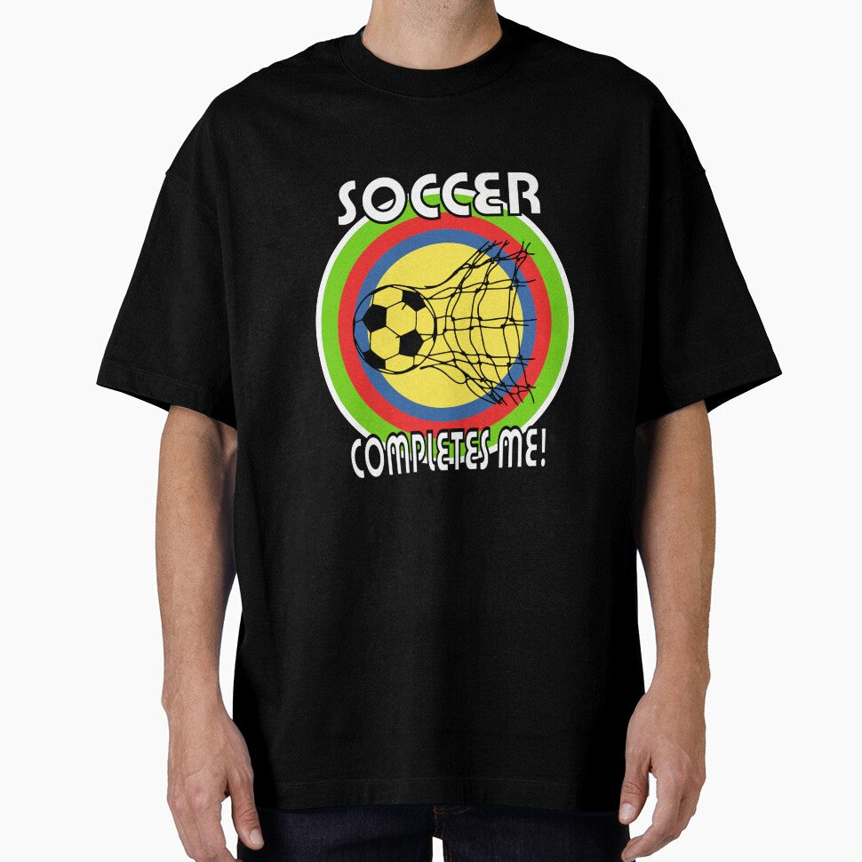Soccer Completes Me / Football Design on a Green Red White Blue Yellow Circles by ThisNThatImages
