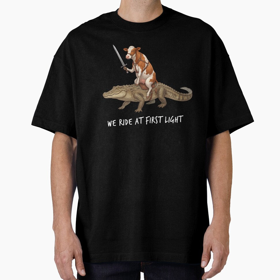 We Ride at First Light Funny Cow Crocodile Animal Lover by TerryConnells