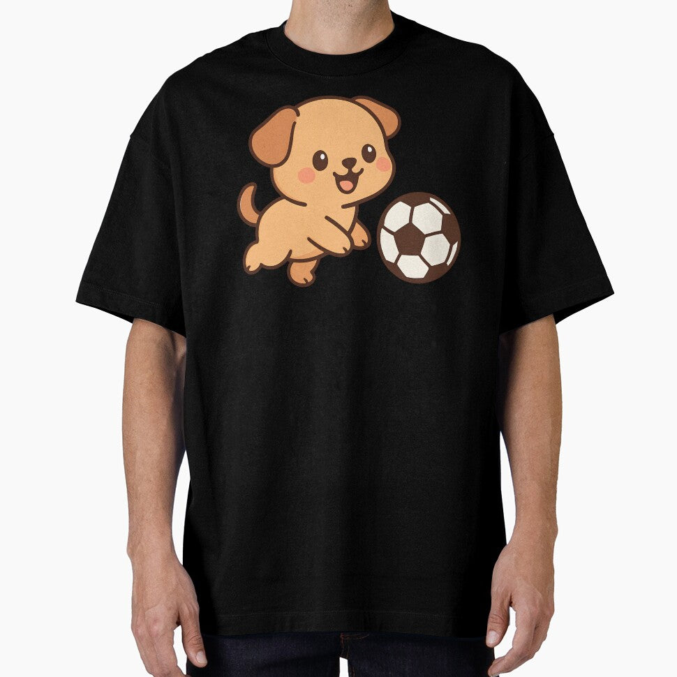 Puppy With Football / Soccer Ball by Delamoon