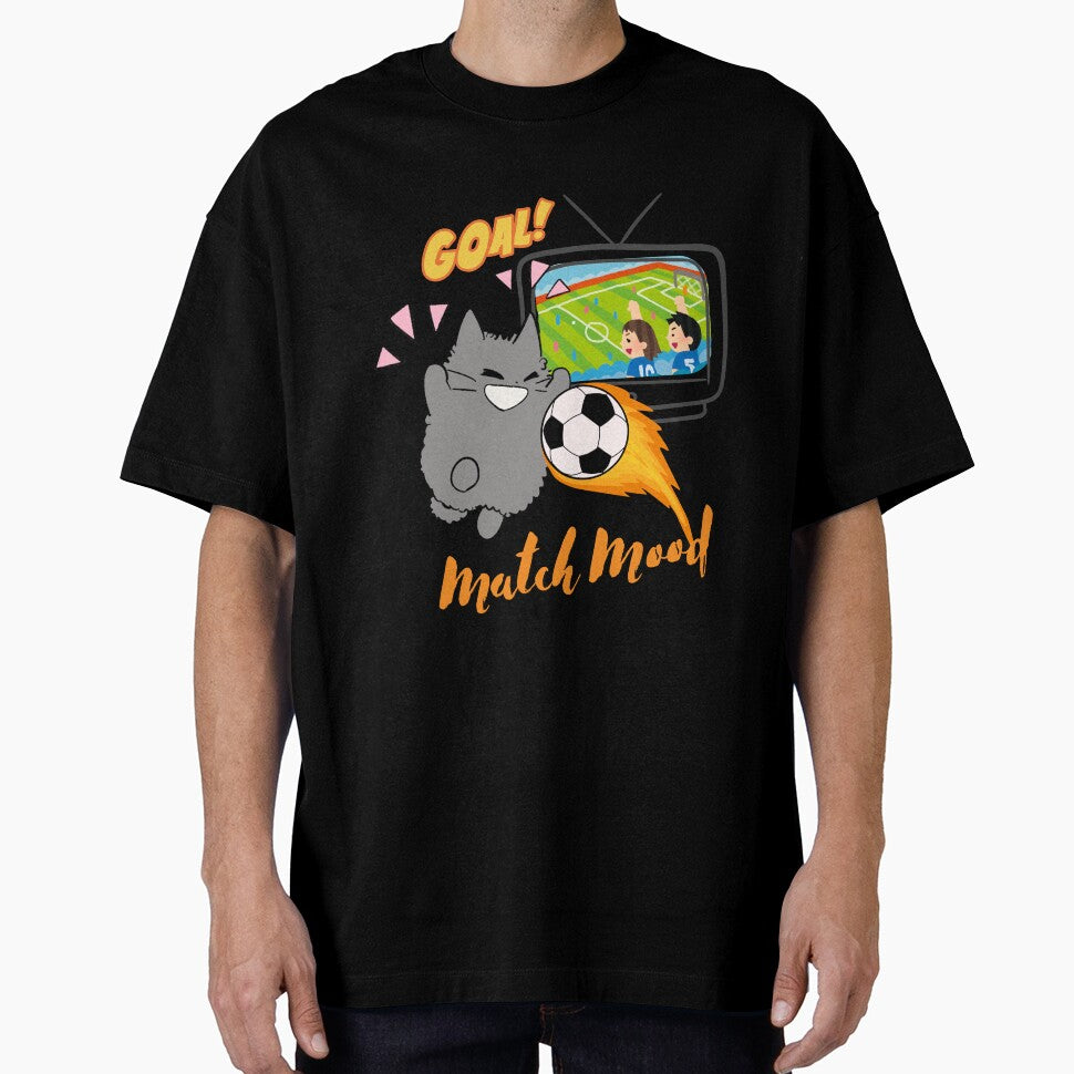 Match Mood Funny Cat and Soccer Goal Fireball by Atlasoloji