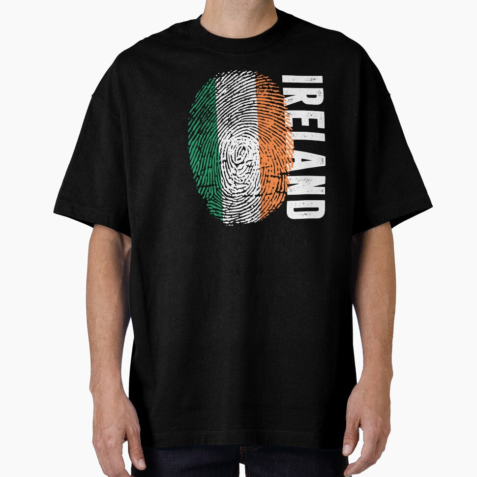 Ireland Flag Fingerprint DNA Irish by PartyShirts1