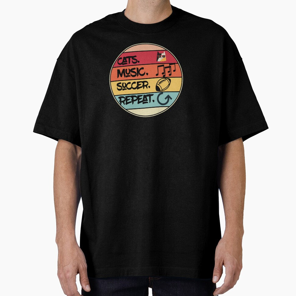 Cats music  soccer repeat retro  vintage  design by Moussa  Sussi