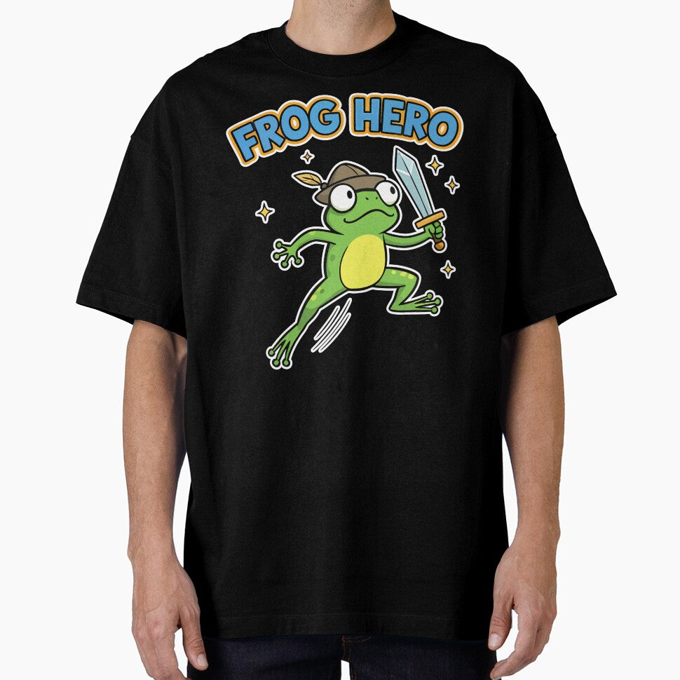 Frog Hero Warrior Green Frog Cartoon by Taridesign