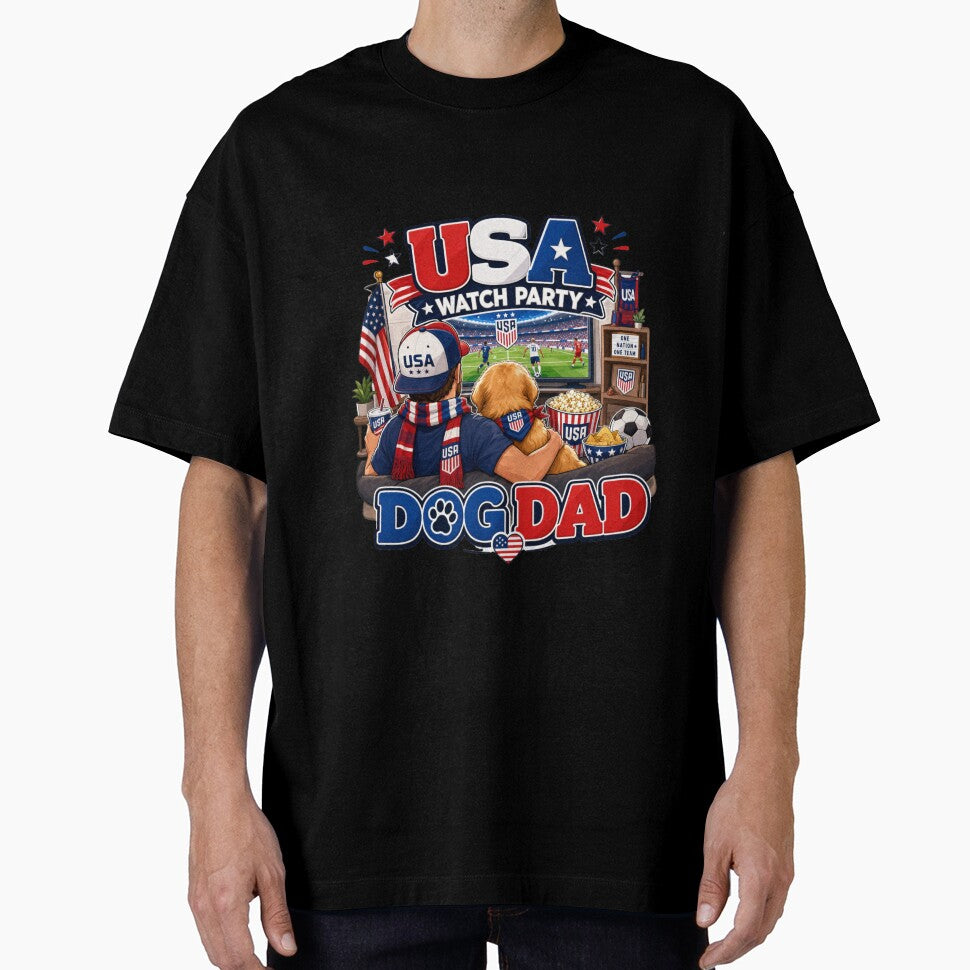 USA Watch Party Dog Dad Golden Retriever World Cup 2026 by Ashley critters