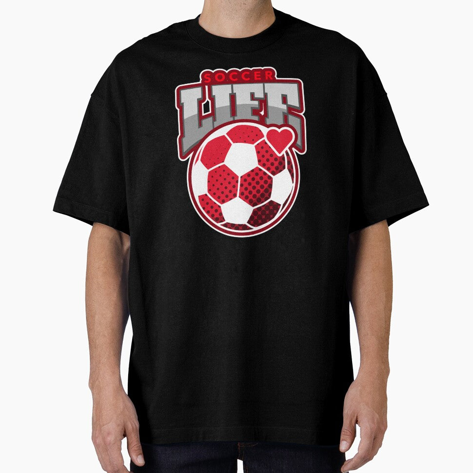Soccer Life- Red and Wt hrt by VJKTees