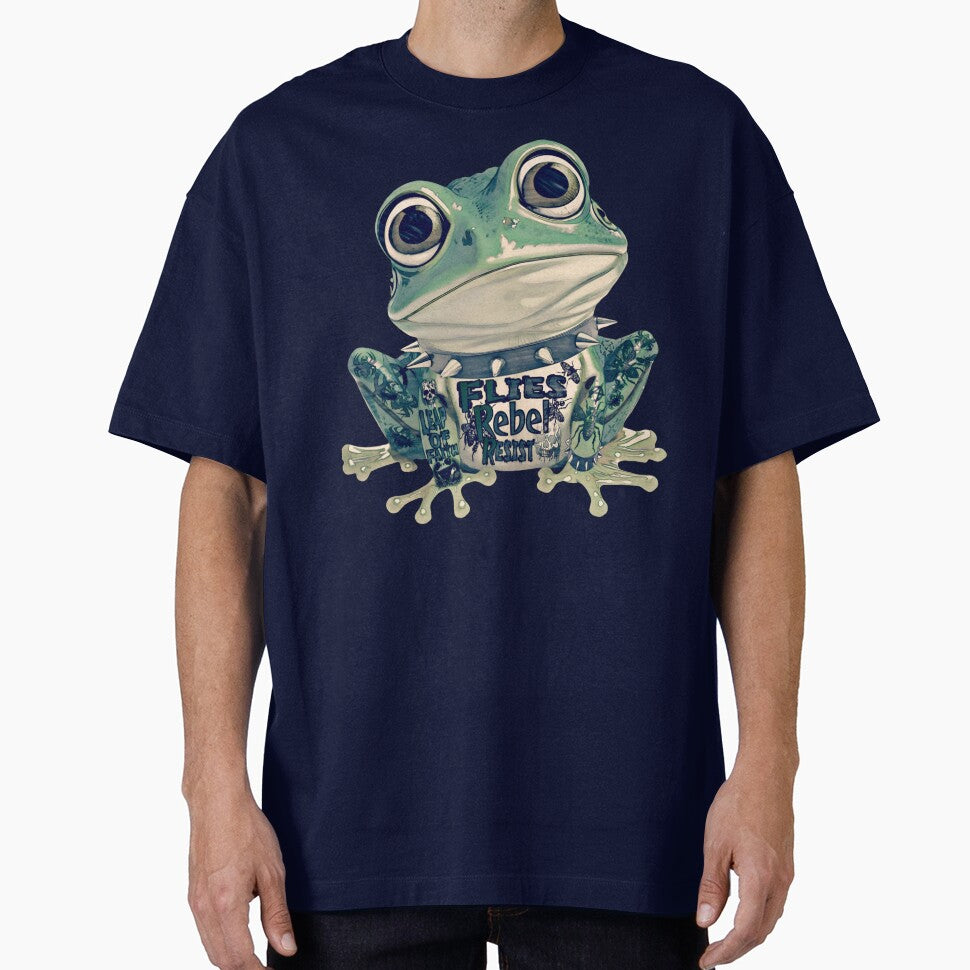 Gothic Rebel Punk Frog Design | Cool Tattood Frog With Spiked Collar Graphic by DopeStick