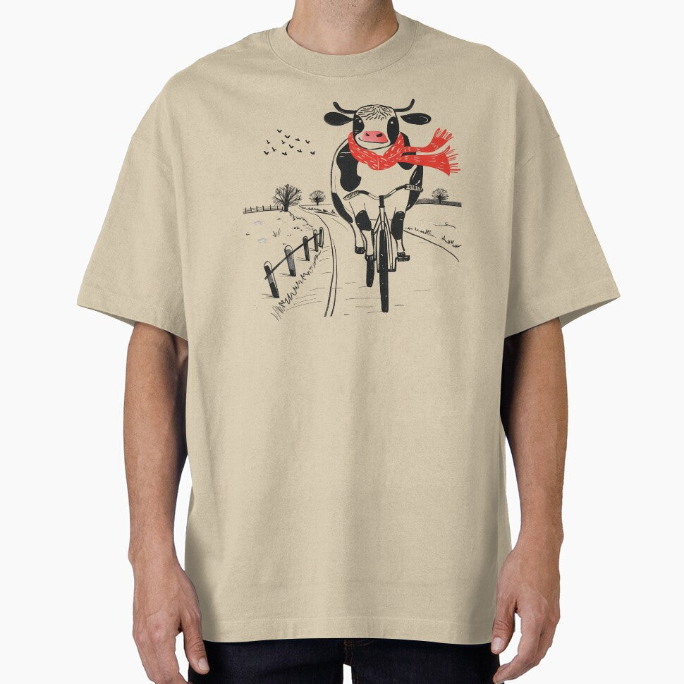 Rustic Ride: Cow in Red Scarf by NatureStyle555