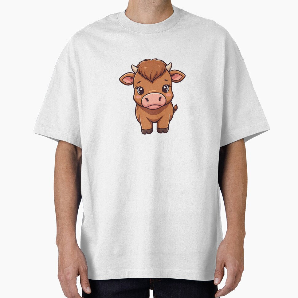 Cute Small Brown Cow Cartoon Caricature by madelinevann
