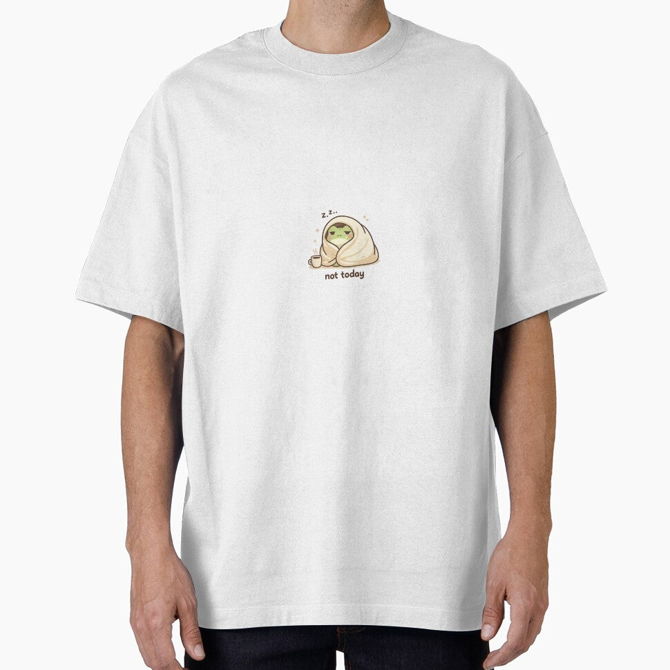 Not Today Frog Wrapped in Blanket – Cute Cozy Kawaii Sticker by LucoIE