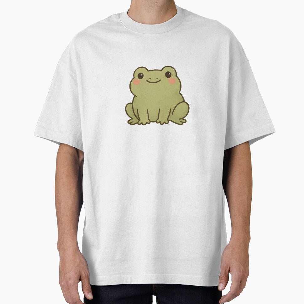 Cute Kawaii Frog Sitting with Blush Cheeks by EriErii