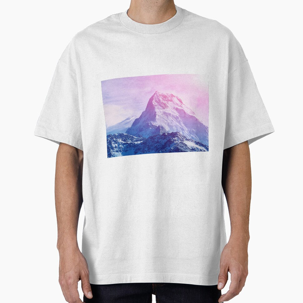 Pink Sunset Mountains - Ski Snowboard Hiking Climbing by DV-LTD