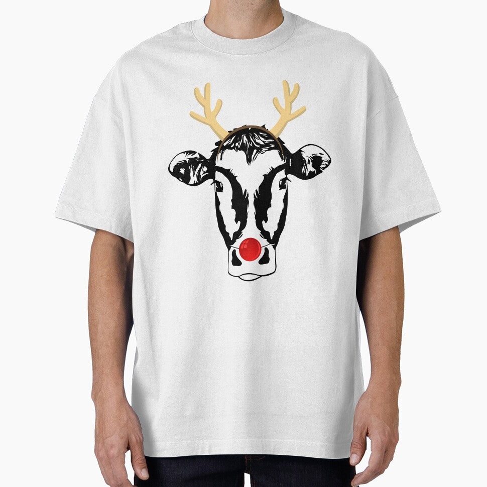 Funny Christmas Cow with Antlers by sunshine64