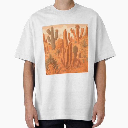 "Desert Dreams: Artwork with Seamless Patterns in Warm Sandy Tones and Cacti Accents by Best-Art-32
