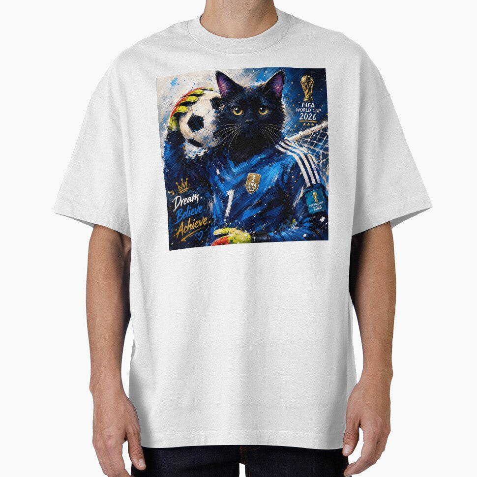 Soccer Goalkeeper Cat Art | Cute Black Cat Football Illustration | Sports Wall Decor by AbstractAuraArt