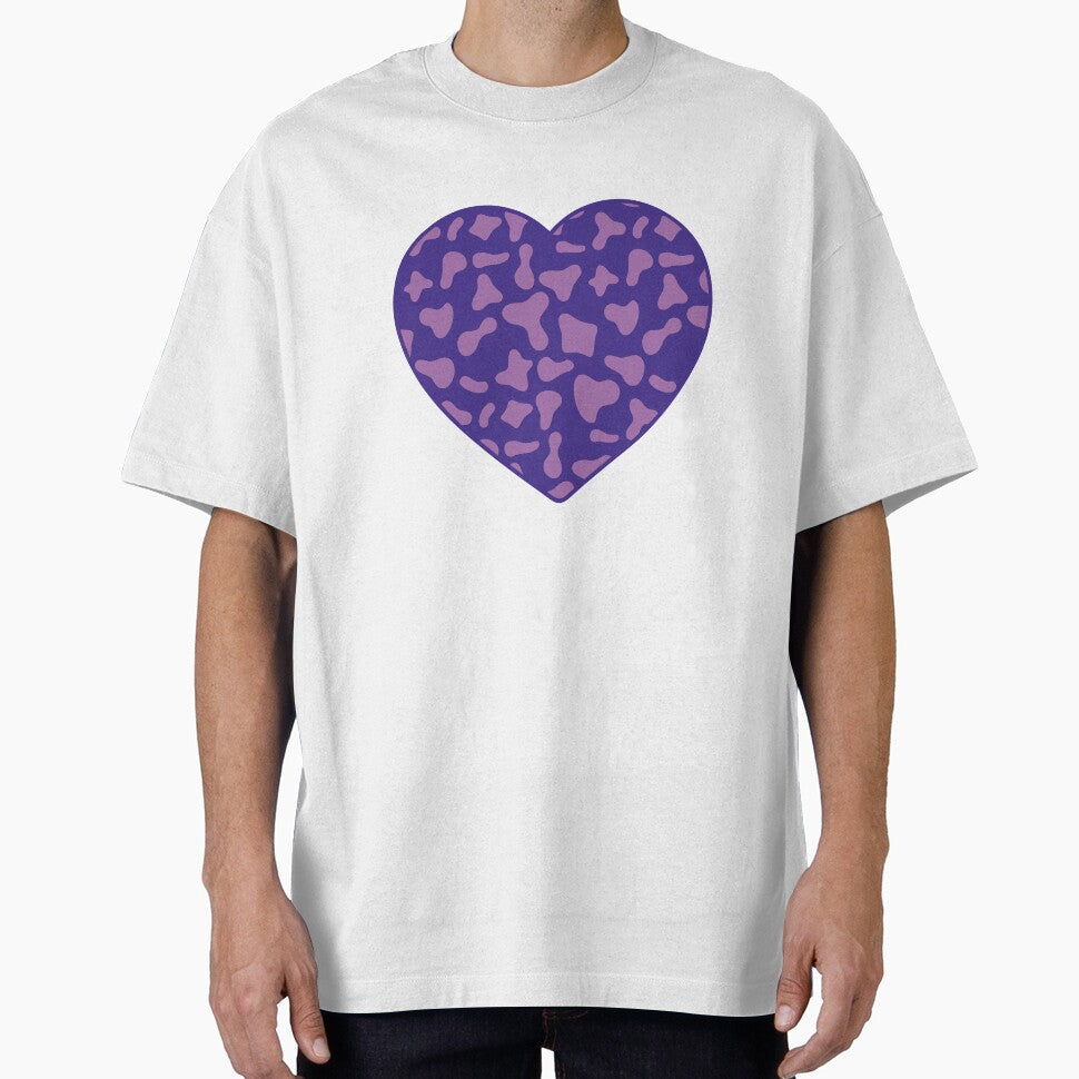 Violet Cow Pattern on Purple Cowhide | Purple Cow Skin Heart by Cow-Print-Stuff