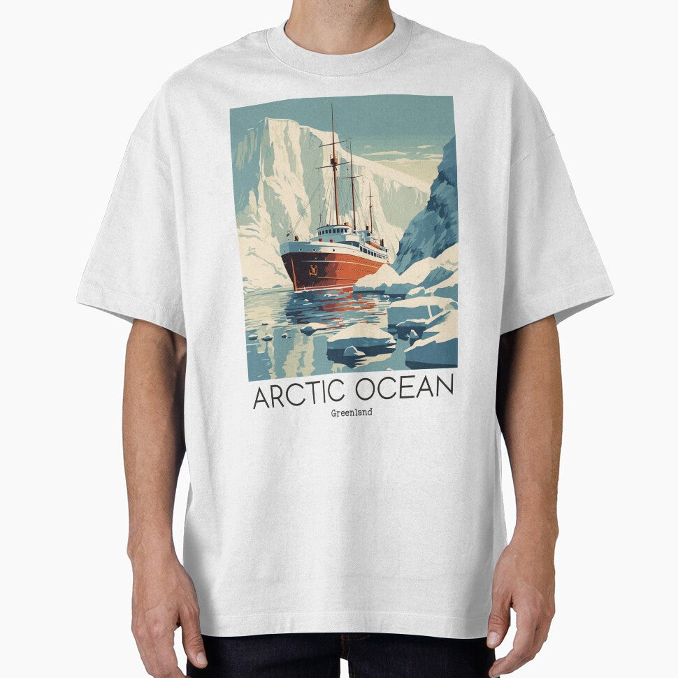 A Vintage Travel Illustration of the Artic Ocean - Greenland by GoodOldVintage