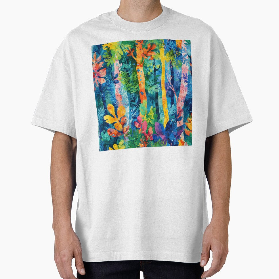 Colorful Watercolor Forest by tonymagnerart