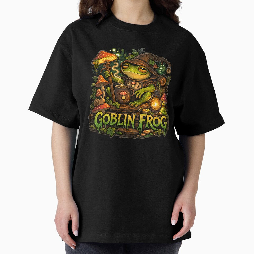Goblin Frog Sticker – Funny Goblincore Frog – Mushroom Fantasy Frog Art by BetcherStudio