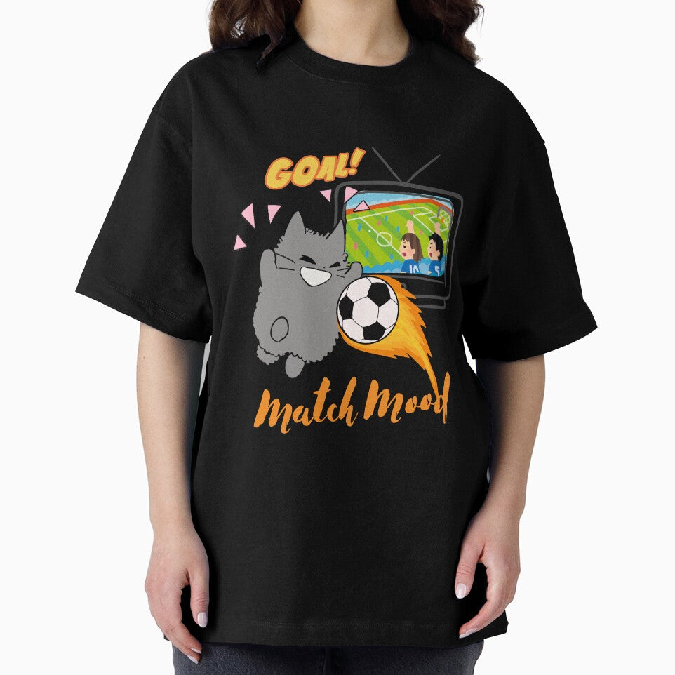 Match Mood Funny Cat and Soccer Goal Fireball by Atlasoloji