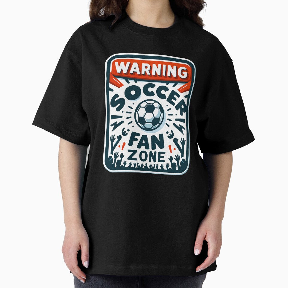 Warning Soccer Fan Zone Funny Football Lover Gift for Game Day Fans by CyfroweMysli