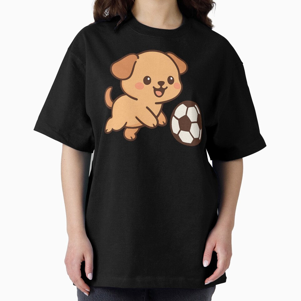 Puppy With Football / Soccer Ball by Delamoon