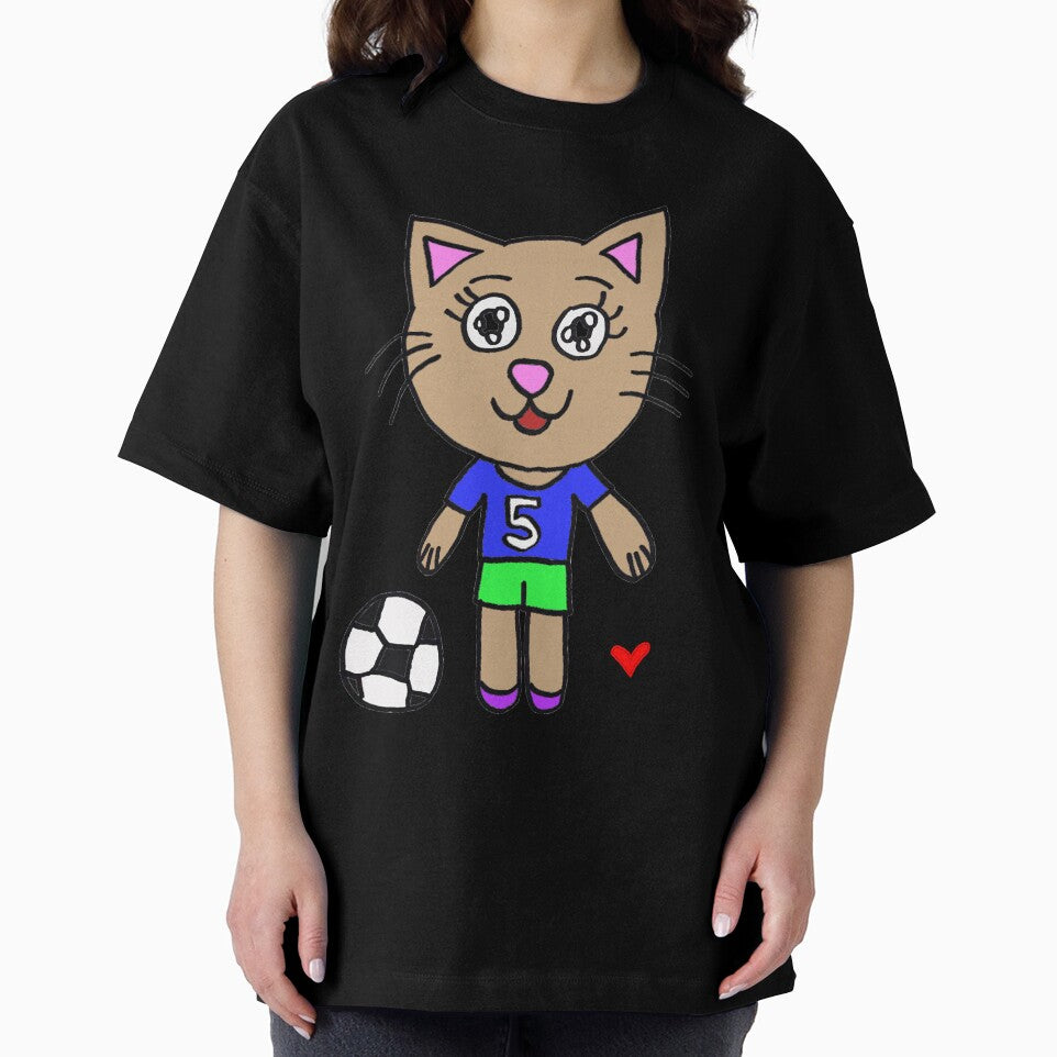 Cat playing soccer by Teresa Hulbert