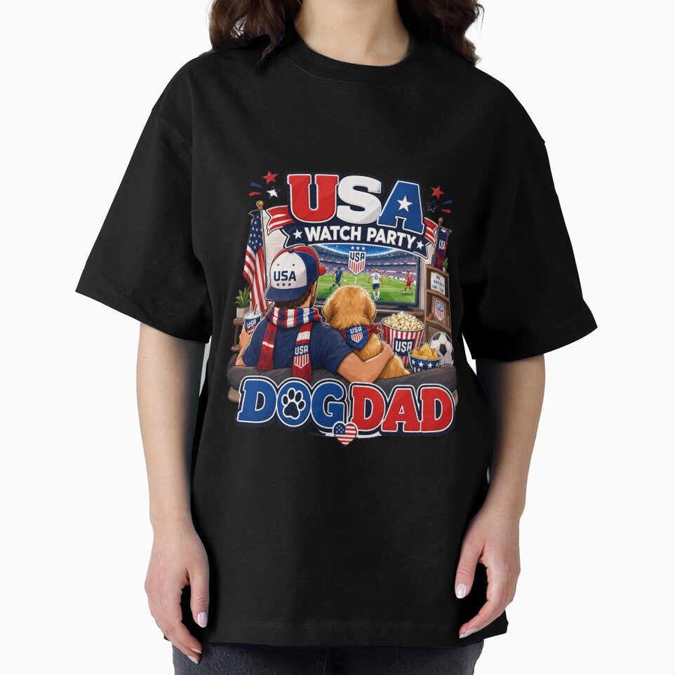 USA Watch Party Dog Dad Golden Retriever World Cup 2026 by Ashley critters