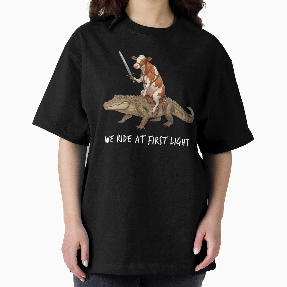 We Ride at First Light Funny Cow Crocodile Animal Lover by TerryConnells