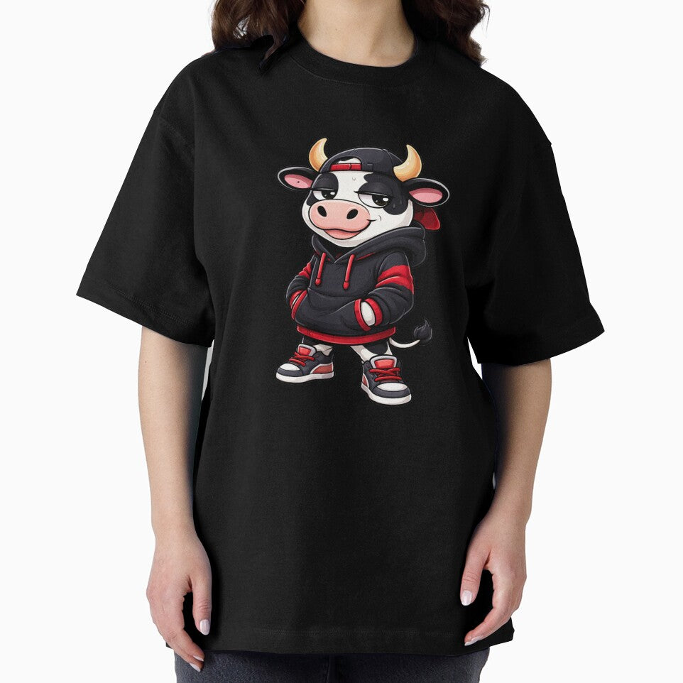 Urban Street Cow – Cool Chibi Cow Cartoon | Streetwear Lifestyle Design by ColorSplash123