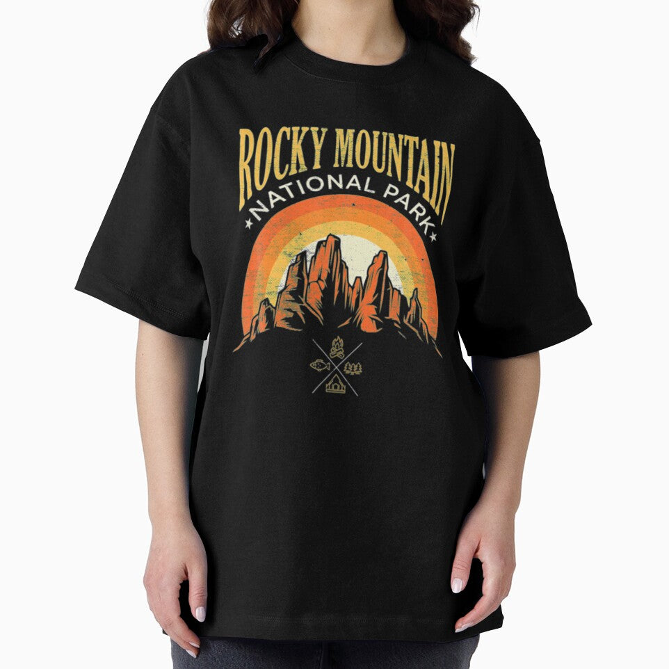 Rocky Mountain National Park Retro Sunset Clothing by Clavitaps