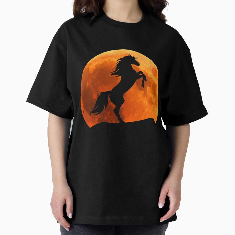 horse animal Silhouette in moon gift by alaechamlal