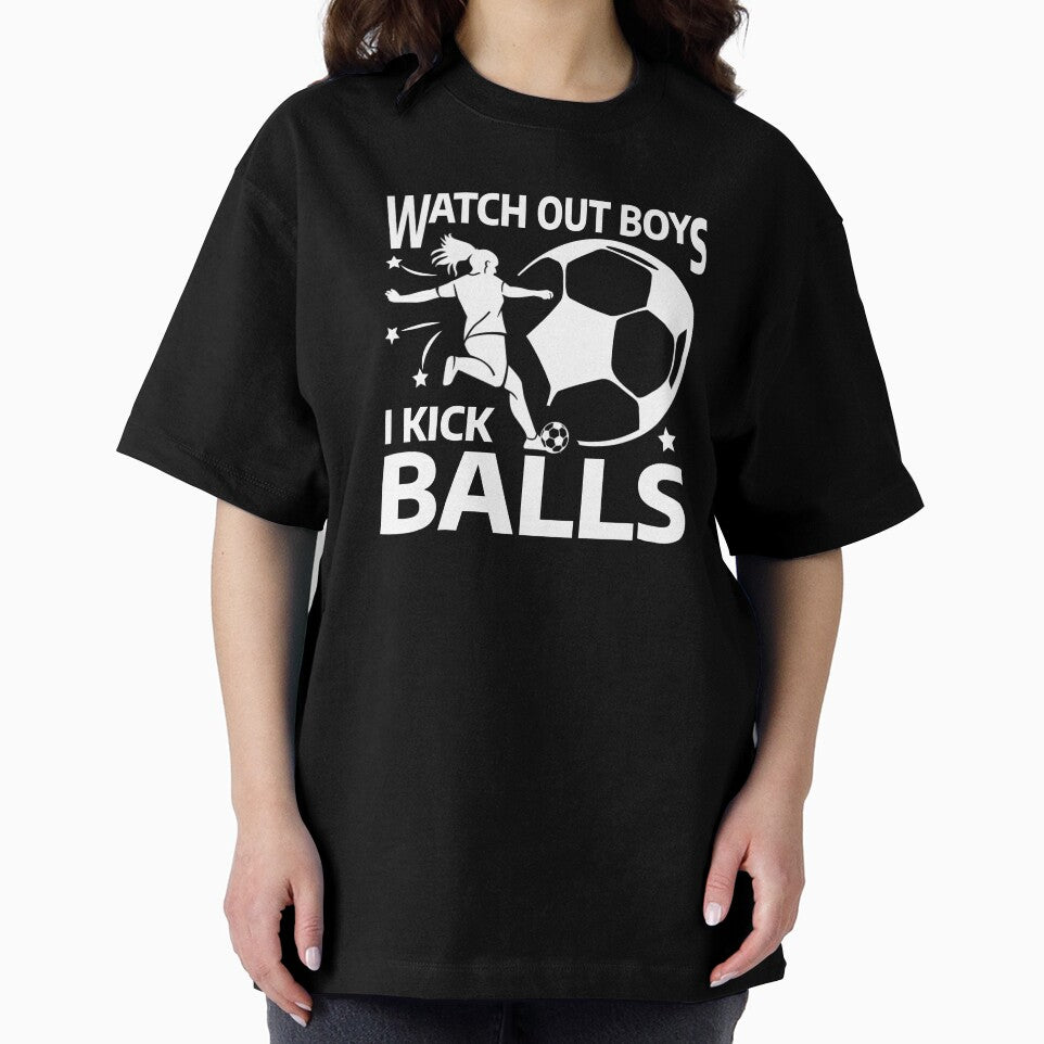 Soccer girls / Watch out boys I kick balls / female soccer player kicking girl silhouette in white by portrait4you