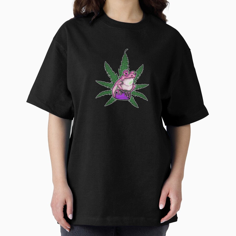 Weed frog on a grinder in pink by iduzarts