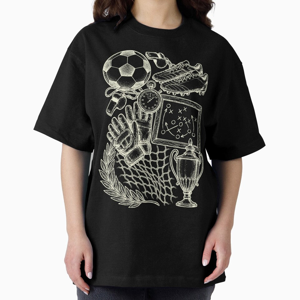 Vintage Soccer Blackboard - Cream on Dark Aesthetic by DigitalGlade