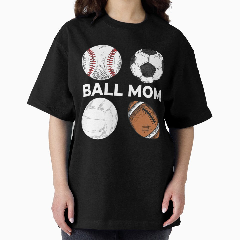 Ball Mom Baseball Softball Soccer Volleyball Football by DeansDesigns44