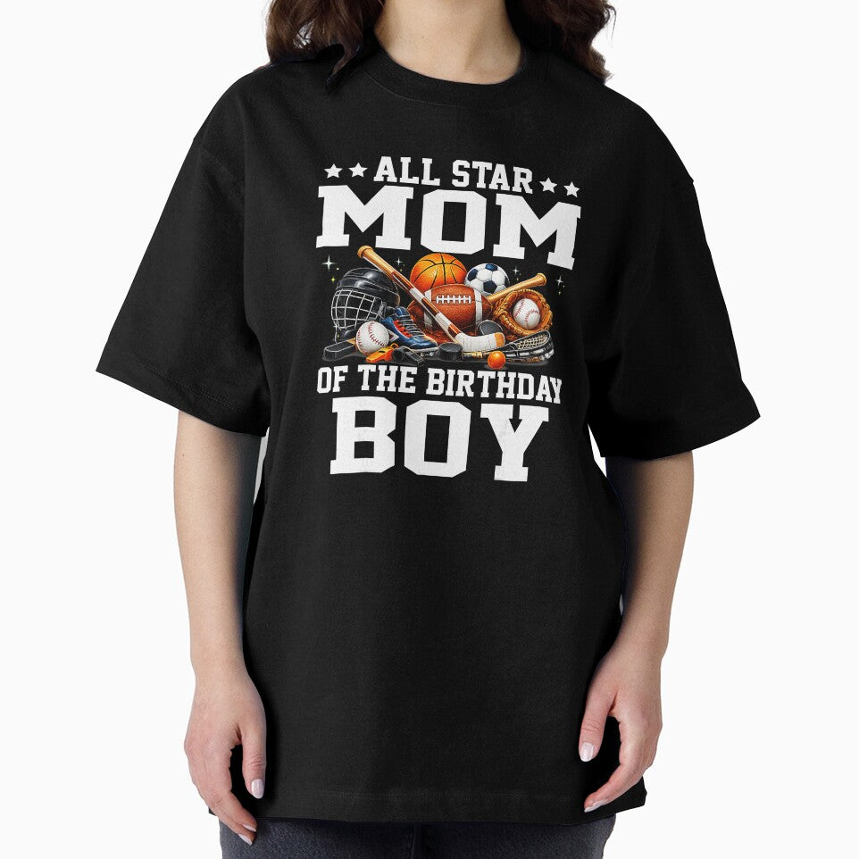 Proud Sports Mom Birthday Boy Celebration Basketball and Soccer by allistermariam