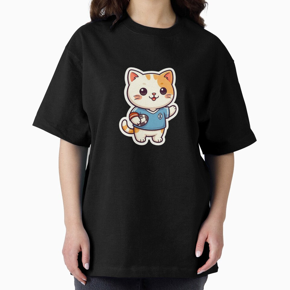 Cute Football Cat Sticker | Kawaii Soccer Kitty Cartoon | Sports Fan Animal Design by Pandey14
