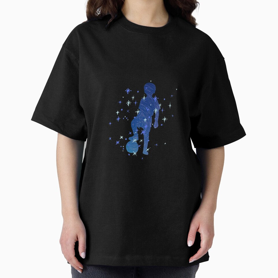 Child playing football blue stars by Chayan