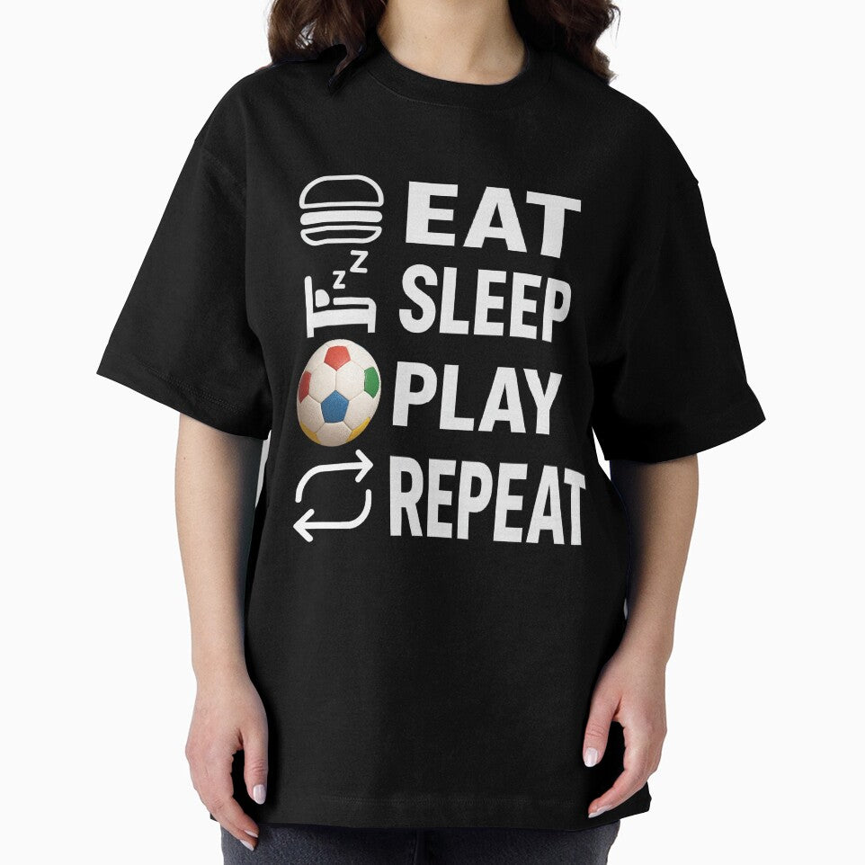 Eat Sleep Play Repeat Soccer (black and dark) by martin&matt artwork